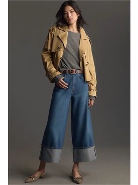 Triarchy Rose High-Rise Wide Leg Cropped Cuff Jeans